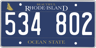RI license plate 534802