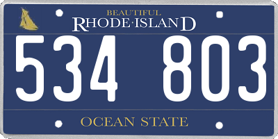RI license plate 534803