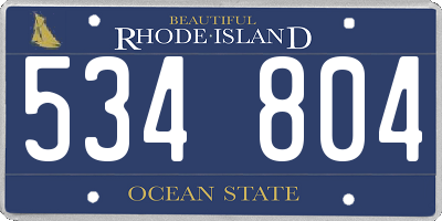 RI license plate 534804