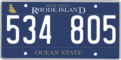 RI license plate 534805