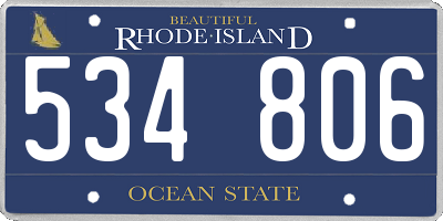 RI license plate 534806