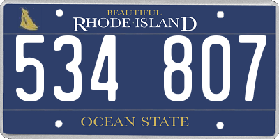 RI license plate 534807