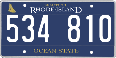 RI license plate 534810