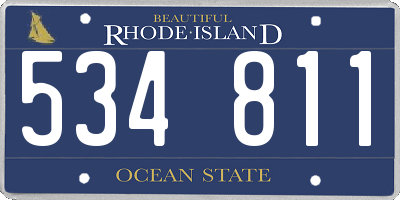 RI license plate 534811