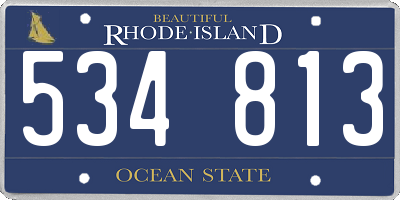 RI license plate 534813