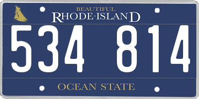 RI license plate 534814
