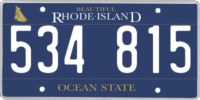 RI license plate 534815