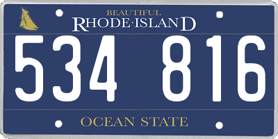 RI license plate 534816