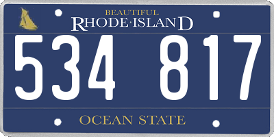 RI license plate 534817