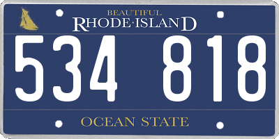 RI license plate 534818