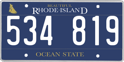 RI license plate 534819