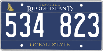 RI license plate 534823