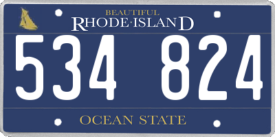 RI license plate 534824