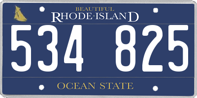 RI license plate 534825