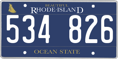 RI license plate 534826