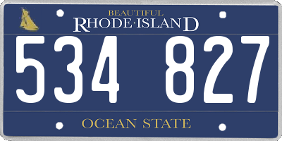 RI license plate 534827