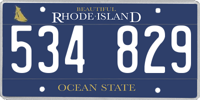 RI license plate 534829