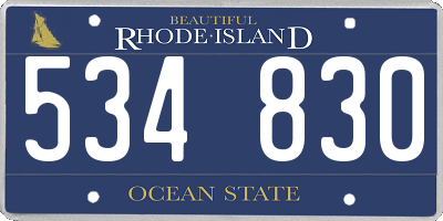 RI license plate 534830