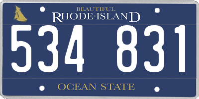 RI license plate 534831