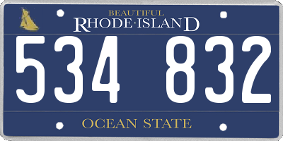 RI license plate 534832