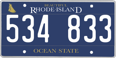 RI license plate 534833
