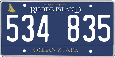 RI license plate 534835