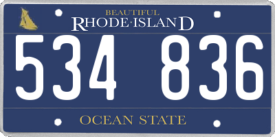 RI license plate 534836