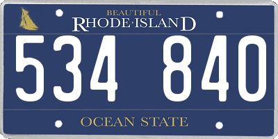 RI license plate 534840