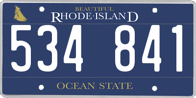 RI license plate 534841