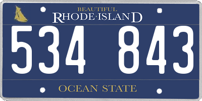 RI license plate 534843