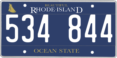 RI license plate 534844