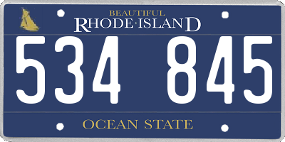 RI license plate 534845