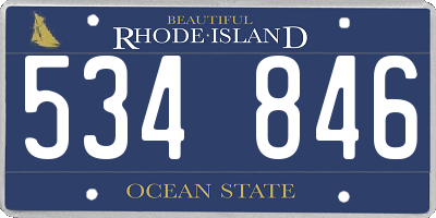 RI license plate 534846