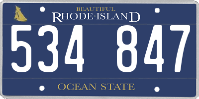 RI license plate 534847