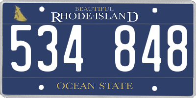 RI license plate 534848