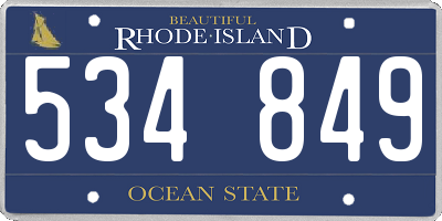 RI license plate 534849