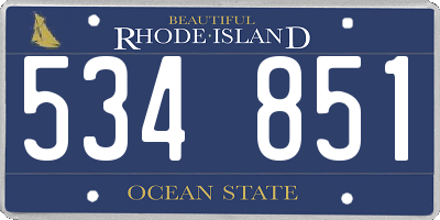 RI license plate 534851