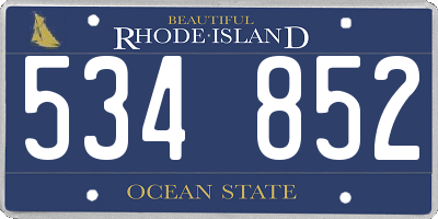 RI license plate 534852