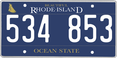 RI license plate 534853