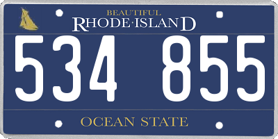 RI license plate 534855