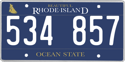 RI license plate 534857