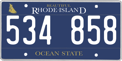RI license plate 534858