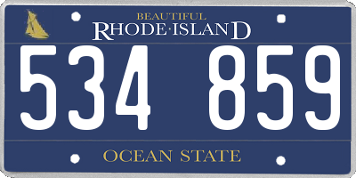 RI license plate 534859