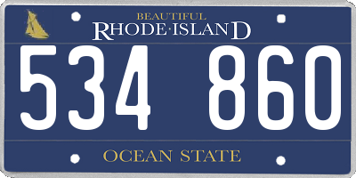 RI license plate 534860