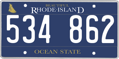 RI license plate 534862