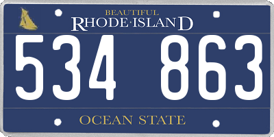 RI license plate 534863