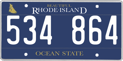 RI license plate 534864
