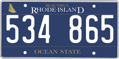 RI license plate 534865