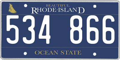 RI license plate 534866