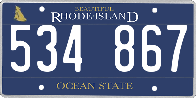 RI license plate 534867